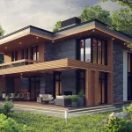 Iroko cephe kaplamalı modern konut