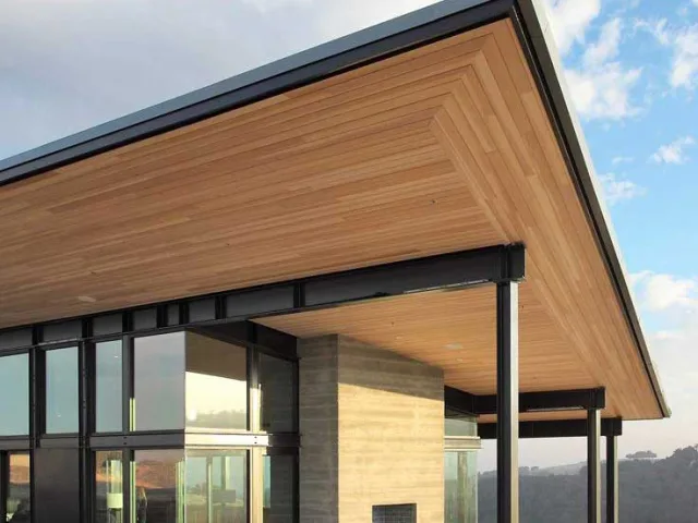 Thermowood çam cephe kaplamalı yapı